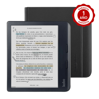 Lector e reader Kobo Libra Colour Negro con Funda Notebook SleepCover Negro - Bestmart
