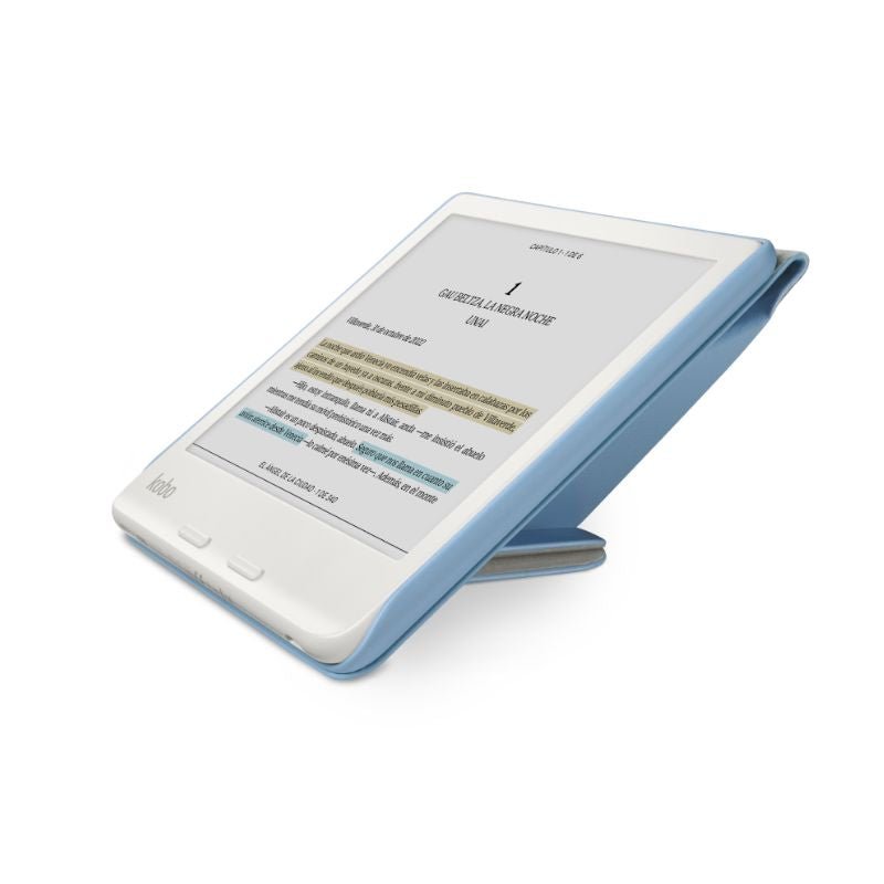 Lector e reader Kobo Libra Colour Negro con Funda SleepCover Azul - Bestmart