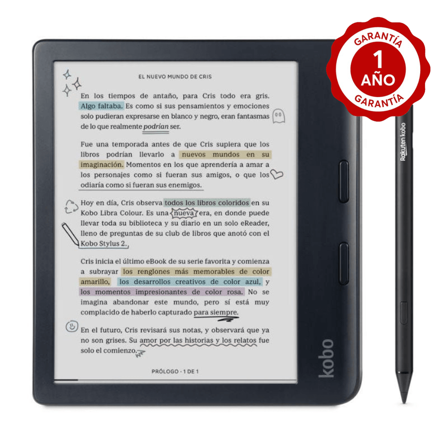 Lector e reader Kobo Libra Colour Negro con Lápiz Stylus 2 Negro - Bestmart