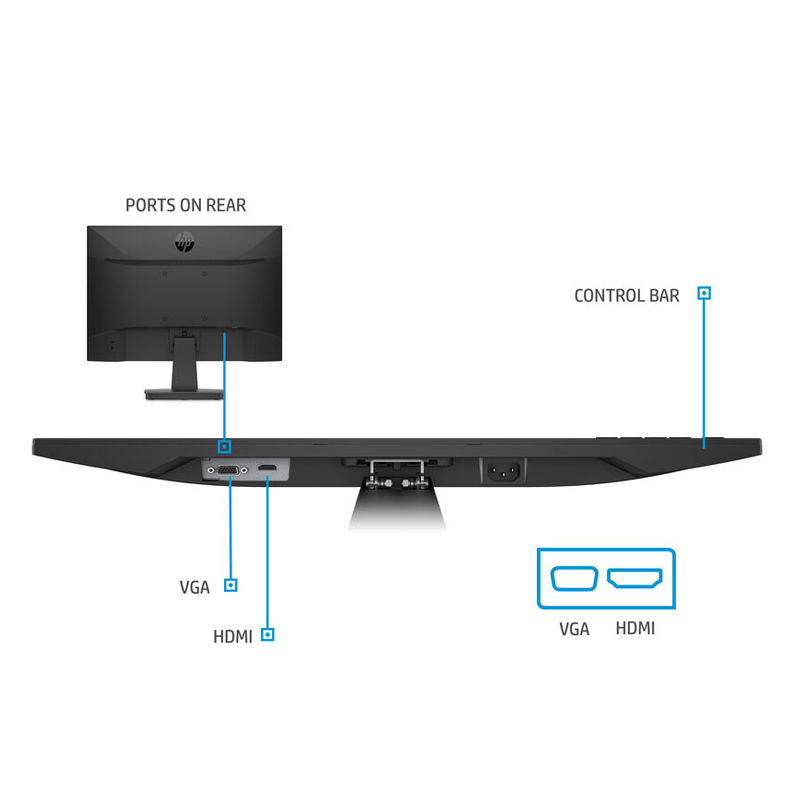 Monitor HP - P22v G4 - 21.5" - LCD FHD - Negro - Bestmart