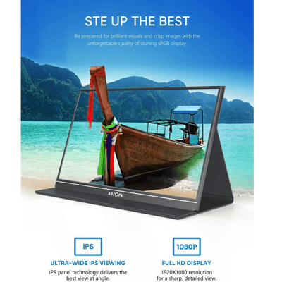Monitor Portátil Arzopa 15,6"FHD 1080P USB - C HDMI compatible con PC Mac Xbox Switch PS5 Celular - Bestmart