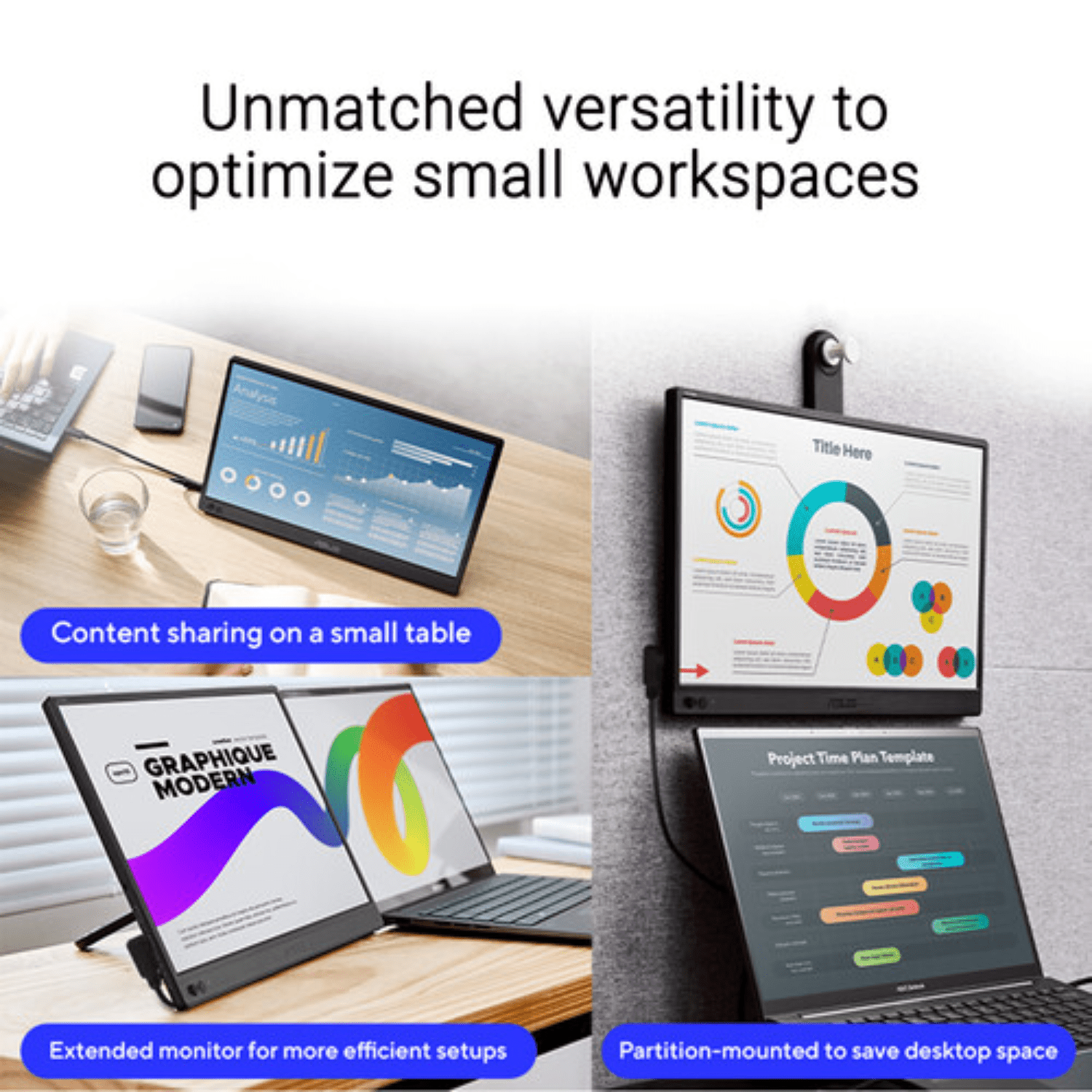 Monitor Portátil ASUS 15,6" FHD 1080p USB - C Mini HDMI 3,5mm Negro - Bestmart