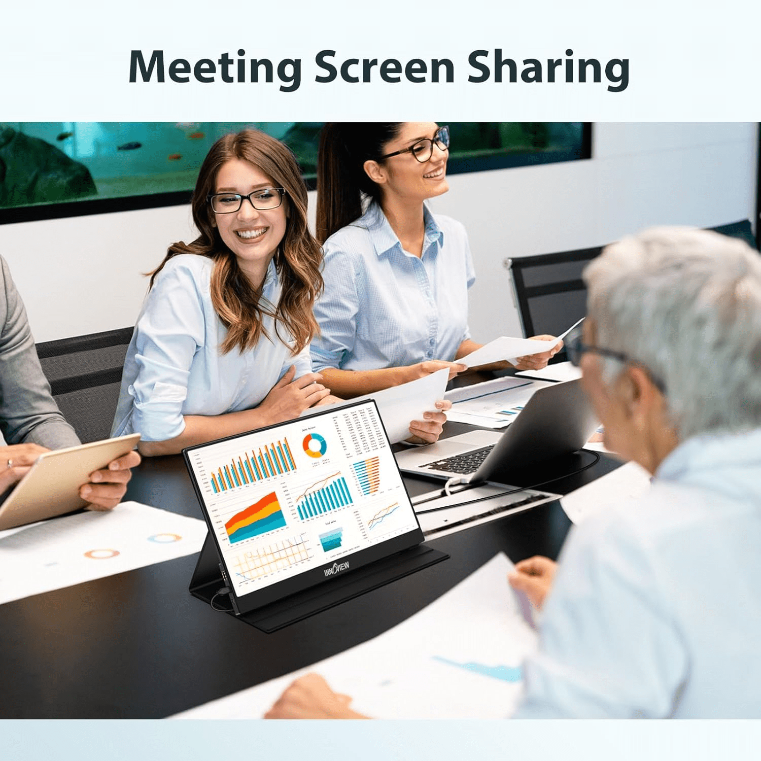 Monitor Portátil InnoView 15,6" FHD 1080p HDMI USB - C con cubierta Negro - Bestmart