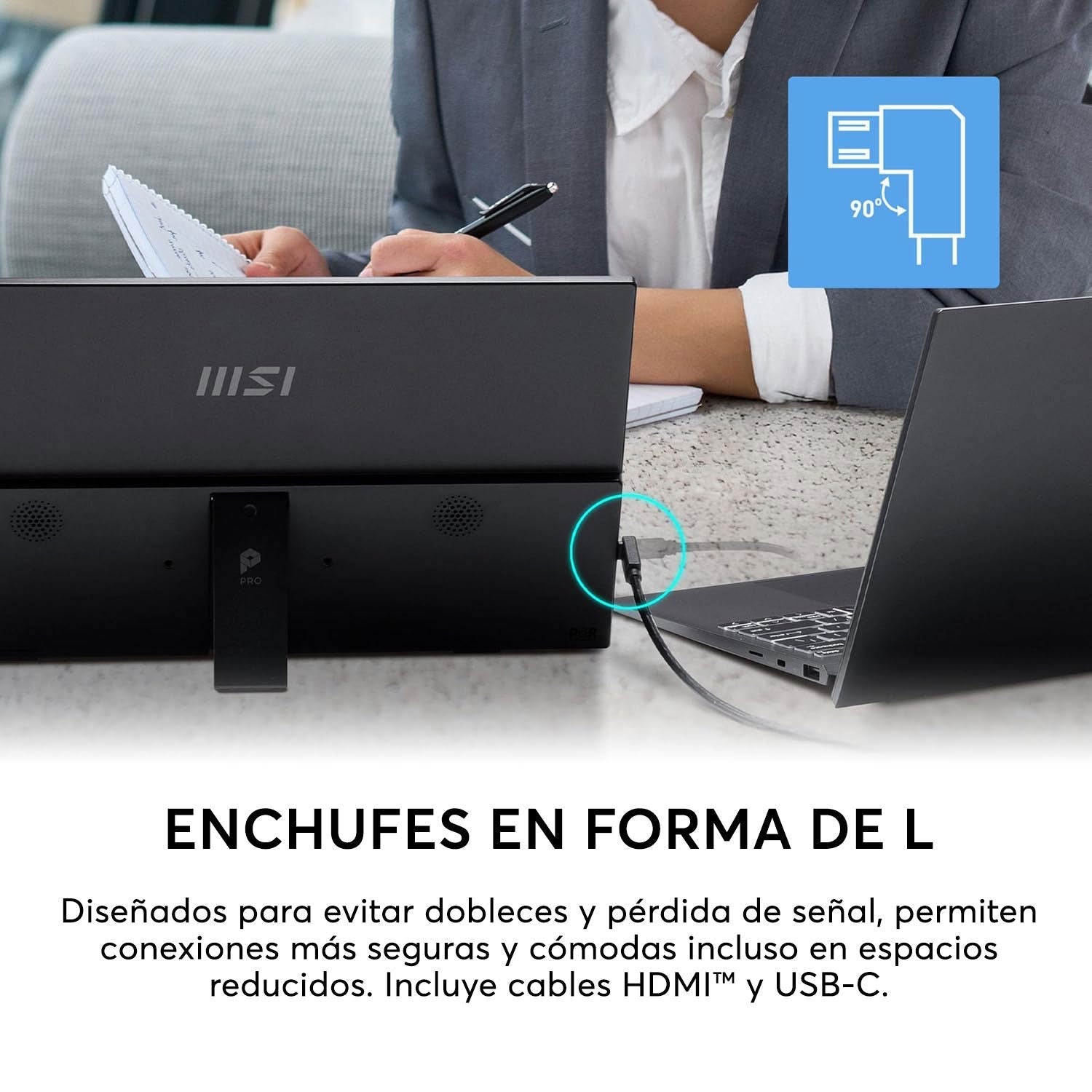 Monitor Portátil MSI PRO MP161 E2 15.6” FHD IPS Gris - Bestmart