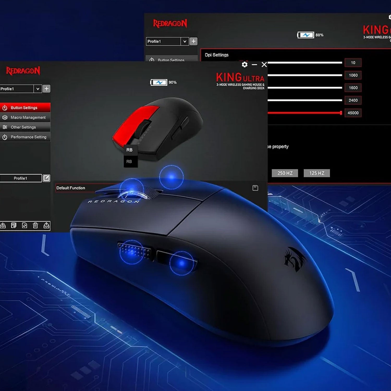 Mouse Gamer Inalámbrico Redragon King Ultra M999 RGB - Bestmart