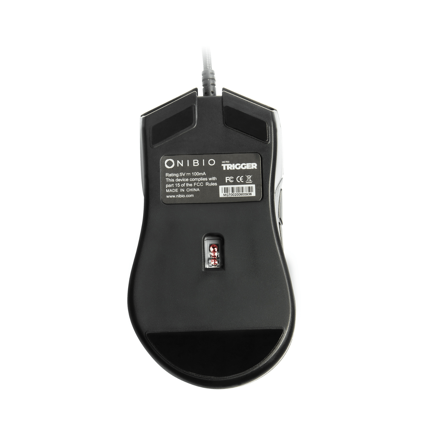 Mouse Gamer Nibio Trigger RGB con cable - 12.000 DPI - Negro - Bestmart