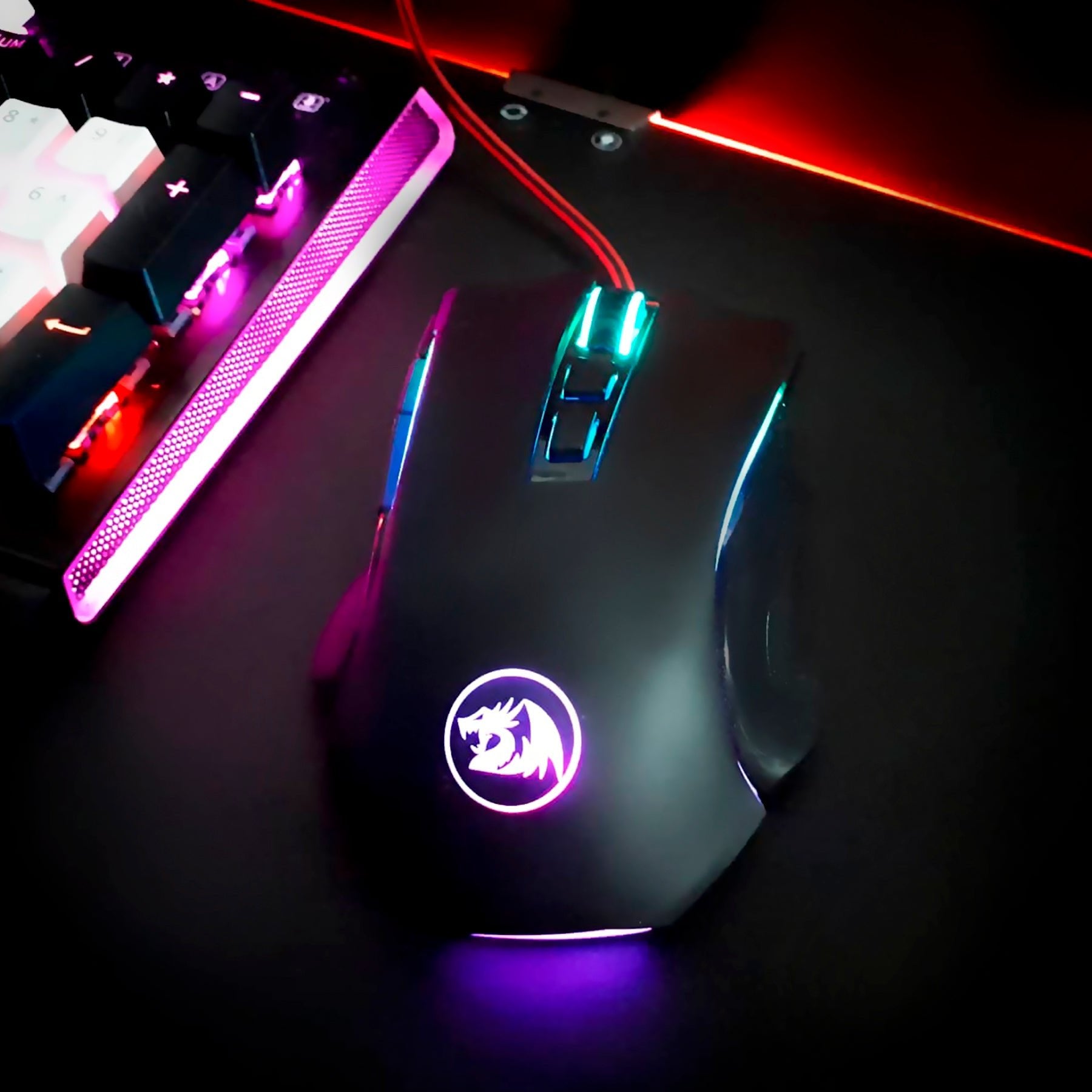 Mouse Gamer Redragon Griffin M607 Cableado Pixart PWM3212 7200 DPI - RGB - Negro - Bestmart