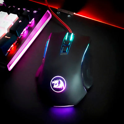 Mouse Gamer Redragon Griffin M607 Cableado Pixart PWM3212 7200 DPI - RGB - Negro - Bestmart