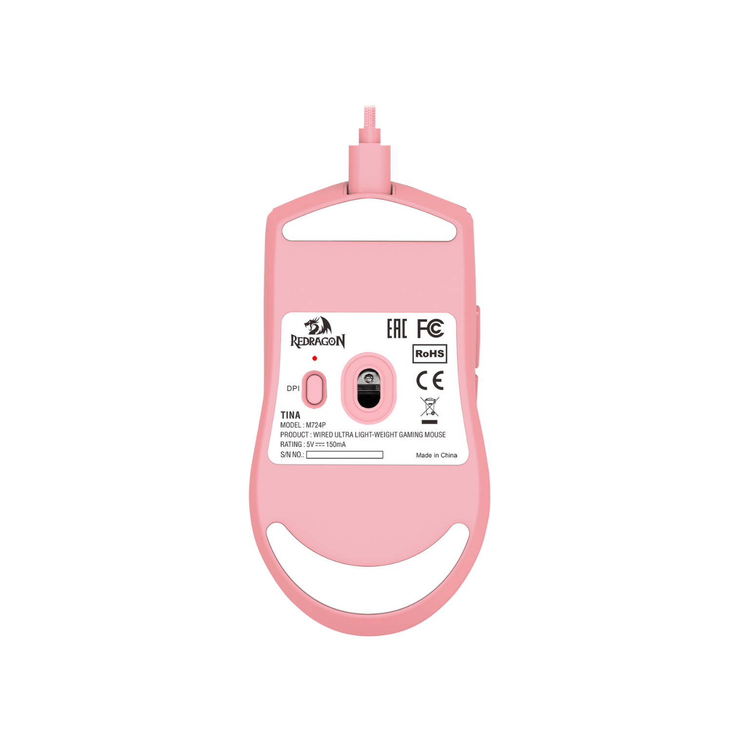 Mouse Gamer Redragon King M724P - Rosado - Bestmart