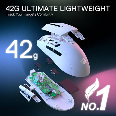 Mouse Gamer Redragon King M724W - Blanco - Bestmart