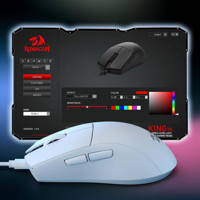 Mouse Gamer Redragon King M724W - Blanco - Bestmart