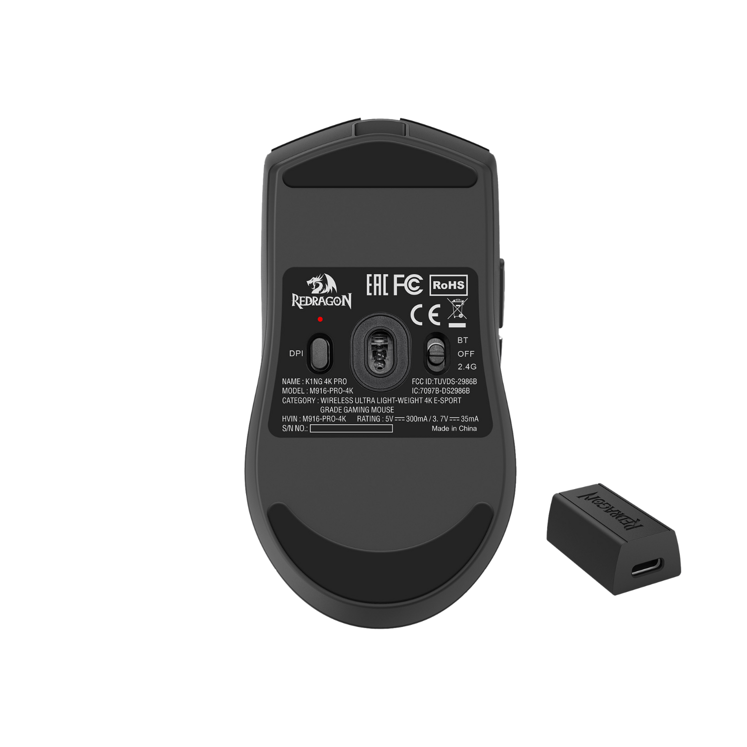 Mouse Gamer Redragon King Pro M916 - 4K Hz - Negro - Bestmart