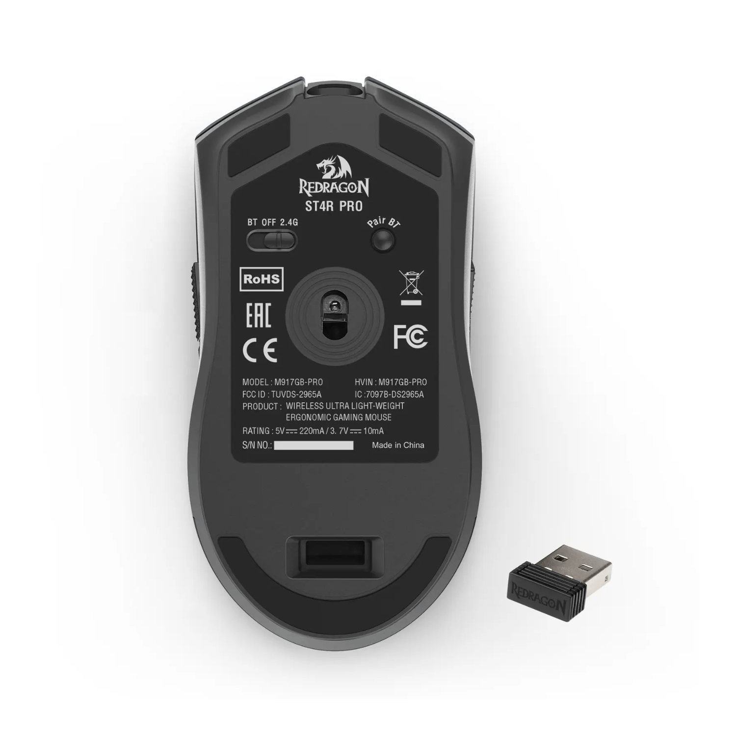 Mouse Gamer Redragon St4r Pro Inalámbrico Gris - Bestmart