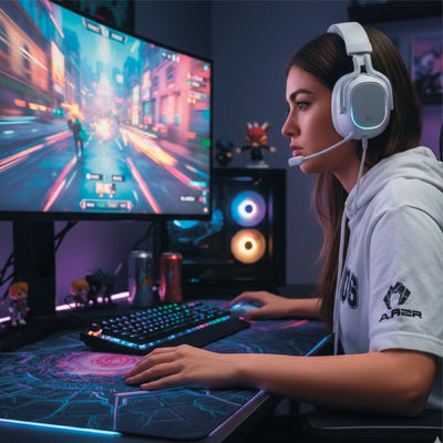 Mouse Gamer Redragon St4r Pro Inalámbrico Tri - Mode Pixart PAW3395 26000 DPI - RGB - Celeste - Bestmart