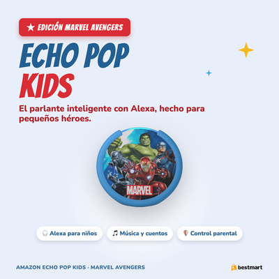 Amazon Echo Pop Kids Marvel Avengers - Parlante Alexa para ninos