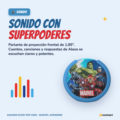 Echo Pop Kids Marvel - Sonido de proyeccion frontal 1.95 pulgadas