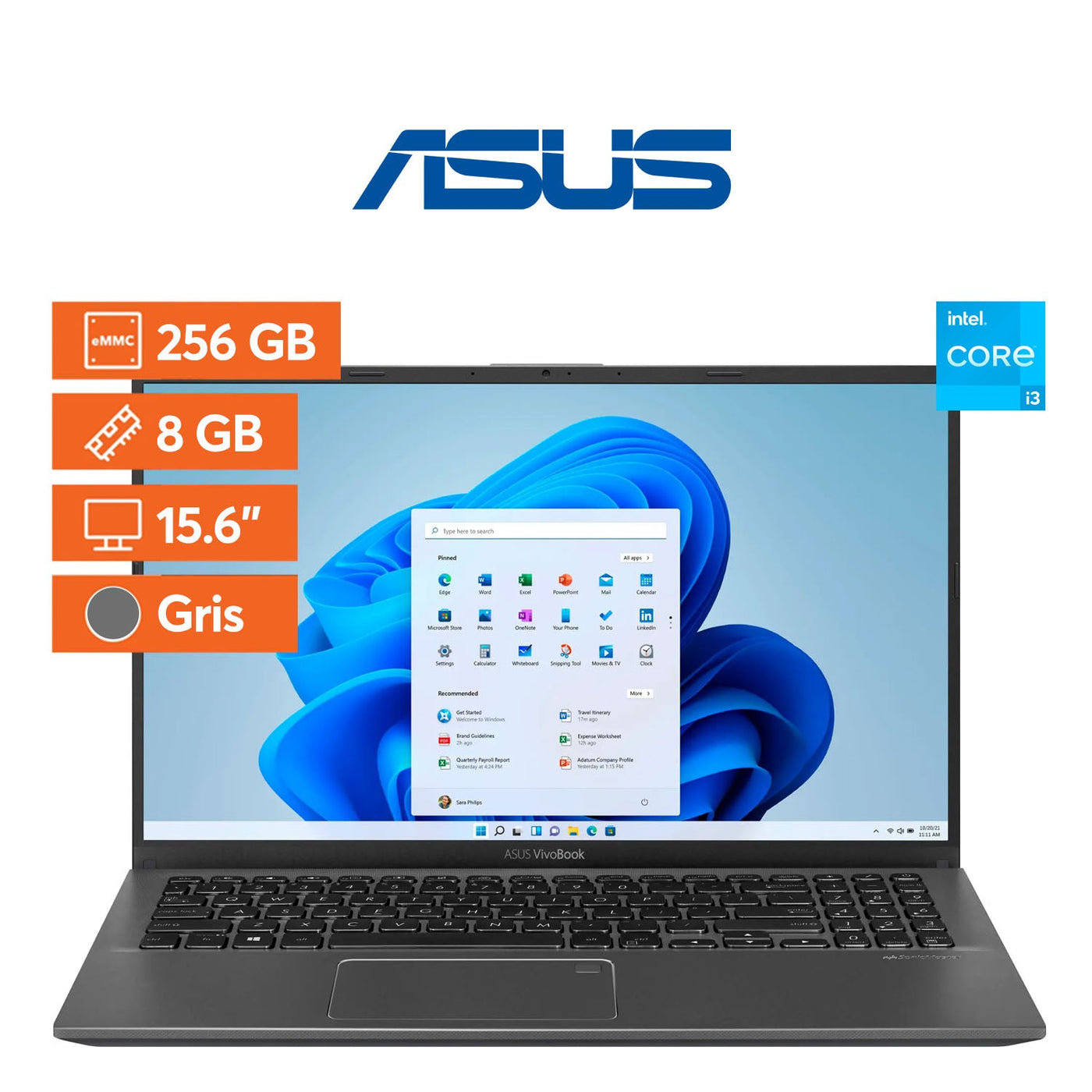 Notebook - ASUS - Vivobook 15.6"- 8GB- 256GB - GRIS