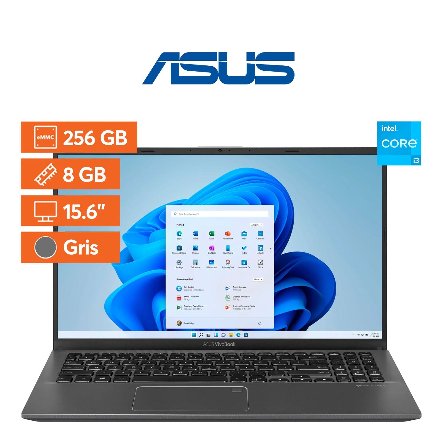 Notebook - ASUS - Vivobook 15.6" - 8GB - 256GB - GRIS - Bestmart