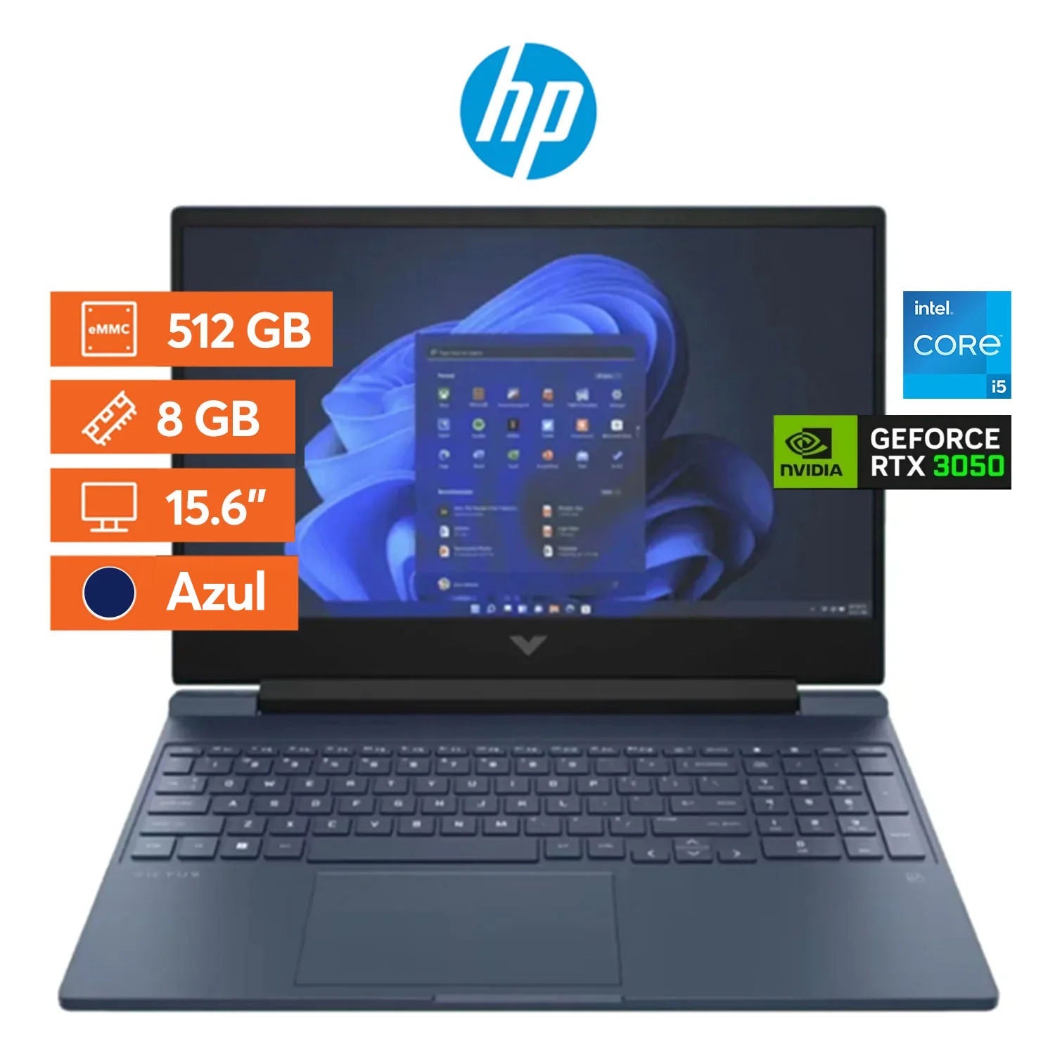 Notebook Gamer HP Victus 15,6" FHD - Intel Core i5 - 512GB - Azul - Bestmart