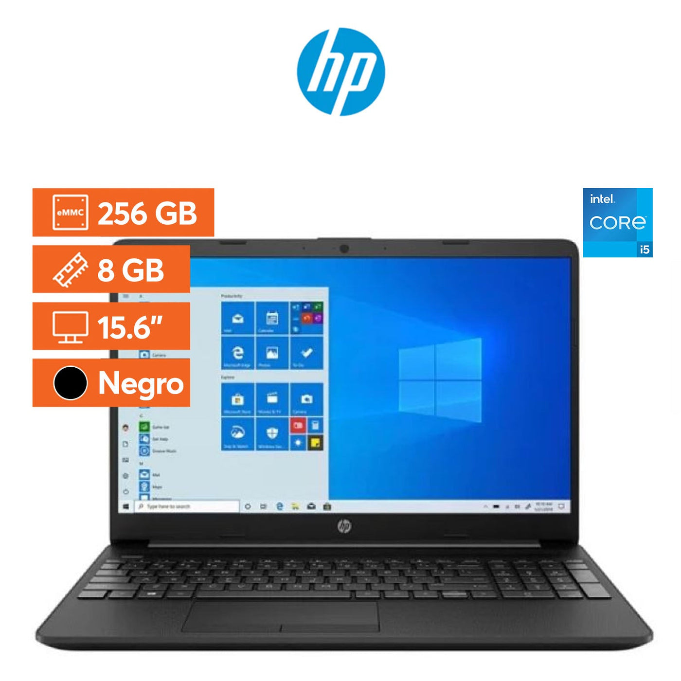 Notebook HP 15,6" - Intel Core i5 - 8GB RAM - 256 GB SSD - Negro