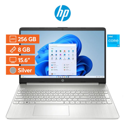 Notebook HP 15,6” - Pantalla Tactil - Intel Core i3 12.ª Gen - 8GB RAM - 256 GB SSD - Silver - Bestmart