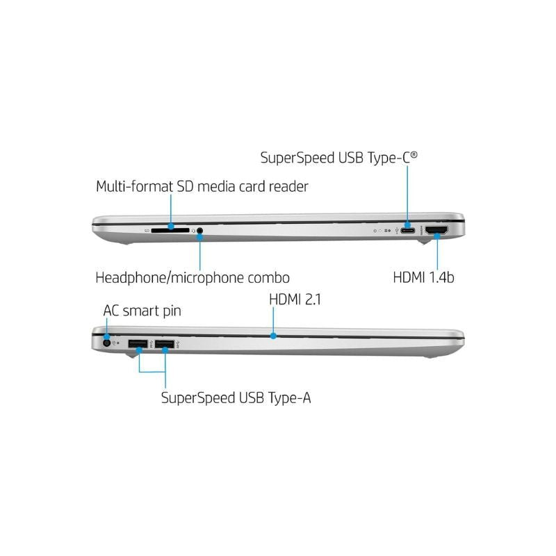Notebook HP 15,6” - Pantalla Tactil - Intel Core i3 12.ª Gen - 8GB RAM - 256 GB SSD - Silver - Bestmart