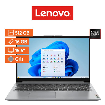 Notebook Lenovo Ideapad 1 15.6" Laptop - Ryzen 7 5700U - 16GB - AMD - 512GB SSD - Gris - Bestmart