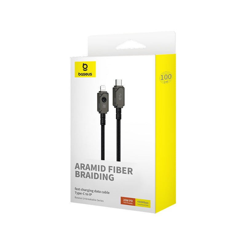Pack 2 Cables Carga Rápida Baseus Tipo C a Lightning 1m 20W - Blanco y Negro - Bestmart