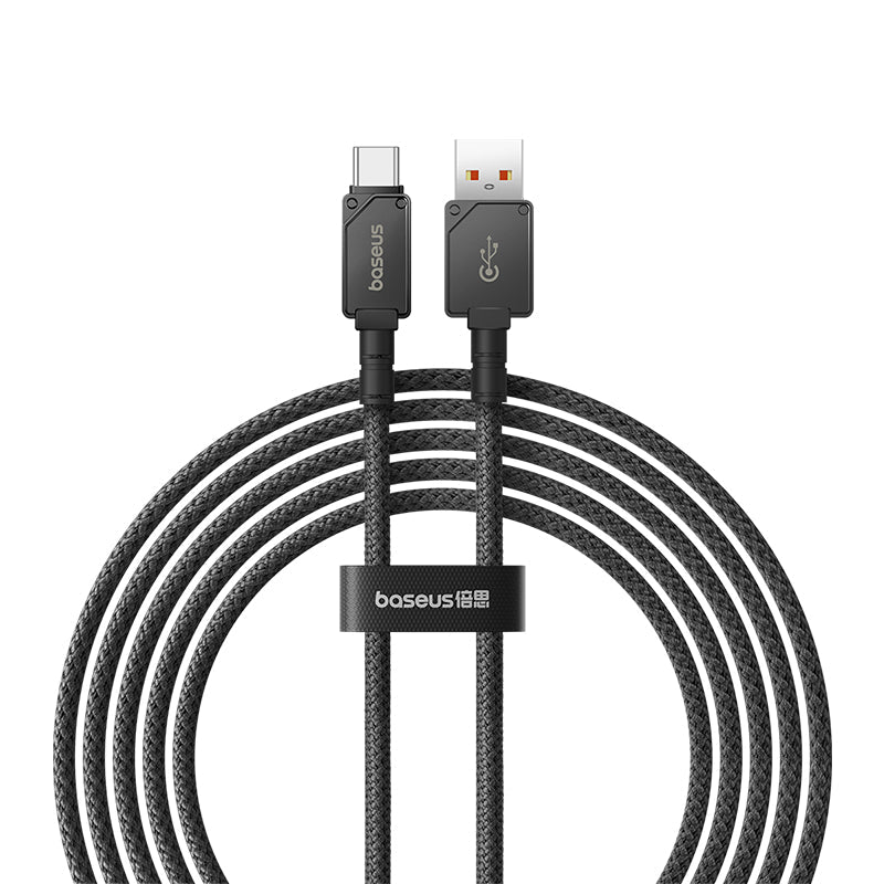 Pack 2 Cables Carga Rápida Baseus Unbreakable USB a Tipo C 2m 100W - Blanco y Negro - Bestmart