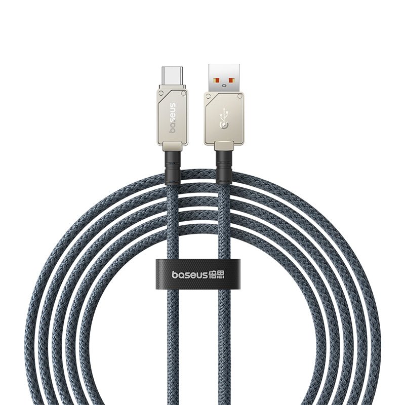 Pack 2 Cables Carga Rápida Baseus Unbreakable USB a Tipo C 2m 100W - Blanco y Negro - Bestmart