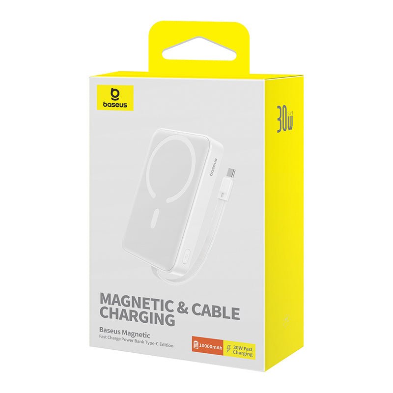 Pack 2 Power Bank Baseus Magnético 30W 10000mAh - Tipo C - Blanco y Negro - Bestmart