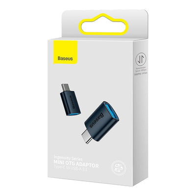 Pack Adaptadores Baseus Mini OTG 10Gbps - Tipo C a USB 3.1 - Negro / Azul - Bestmart