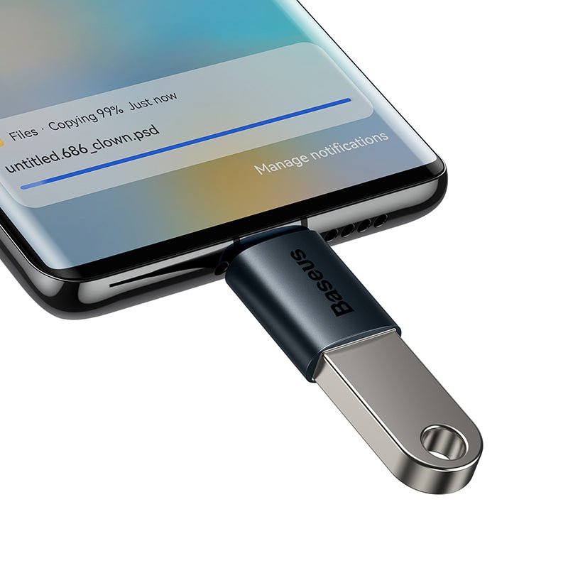 Pack Adaptadores Baseus Mini OTG 10Gbps - Tipo C a USB 3.1 - Negro / Azul - Bestmart