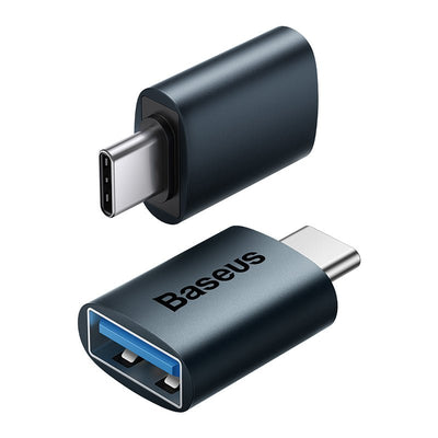 Pack Adaptadores Baseus Mini OTG 10Gbps - Tipo C a USB 3.1 - Negro / Azul - Bestmart