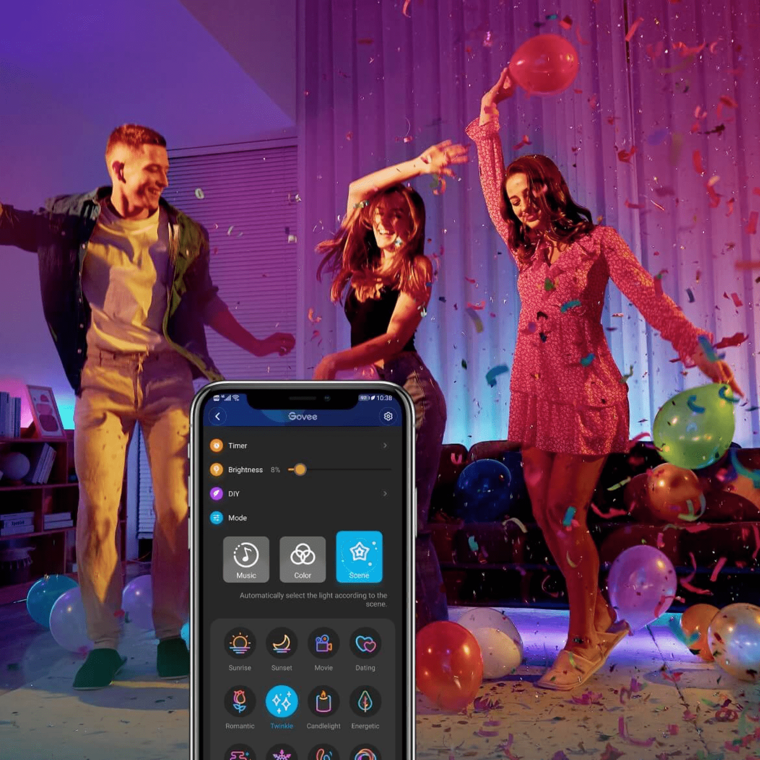 Pack Alexa Echo Pop - Negro + Tira de luces Govee LED RGBIC Basic 5 metros - Bestmart