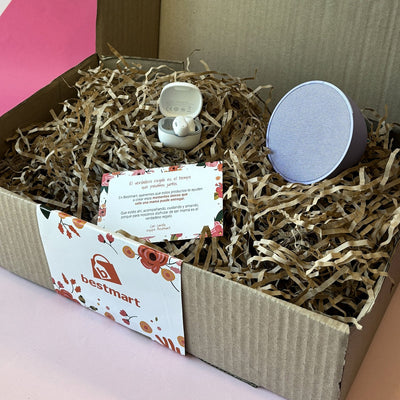 Pack Amazon Alexa Echo Pop Lavanda + Audifono Inalambrico Baseus Encok WM01 Blanco - Bestmart