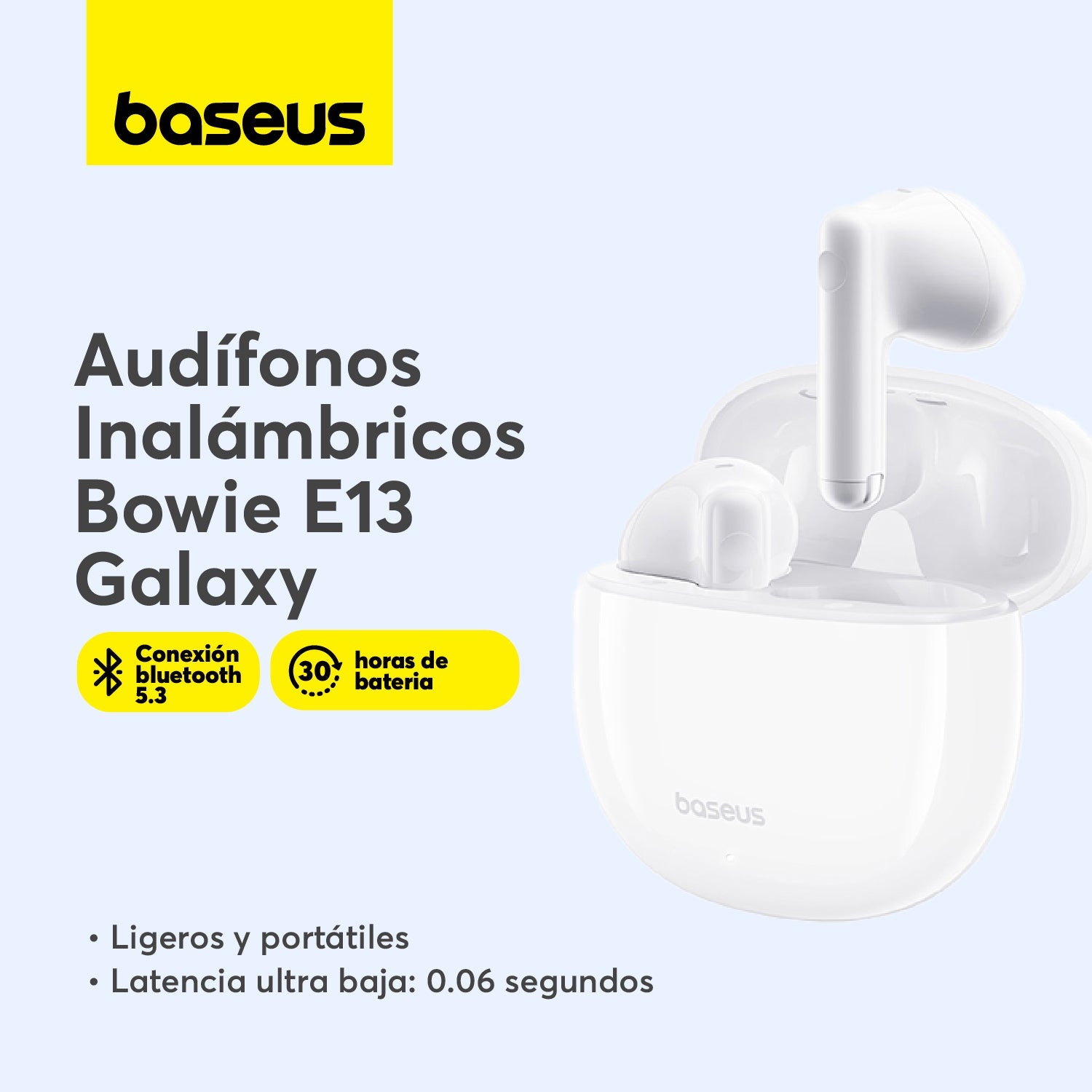 Pack Amazon Echo Show 5 3ra Gen Blanco + Audifono Inalambrico Baseus Bowie E13 Blanco - Bestmart