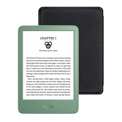 Pack Amazon Kindle 6" e Reader (2024) 16 GB Matcha + Funda Protectora Premium Negro - Bestmart