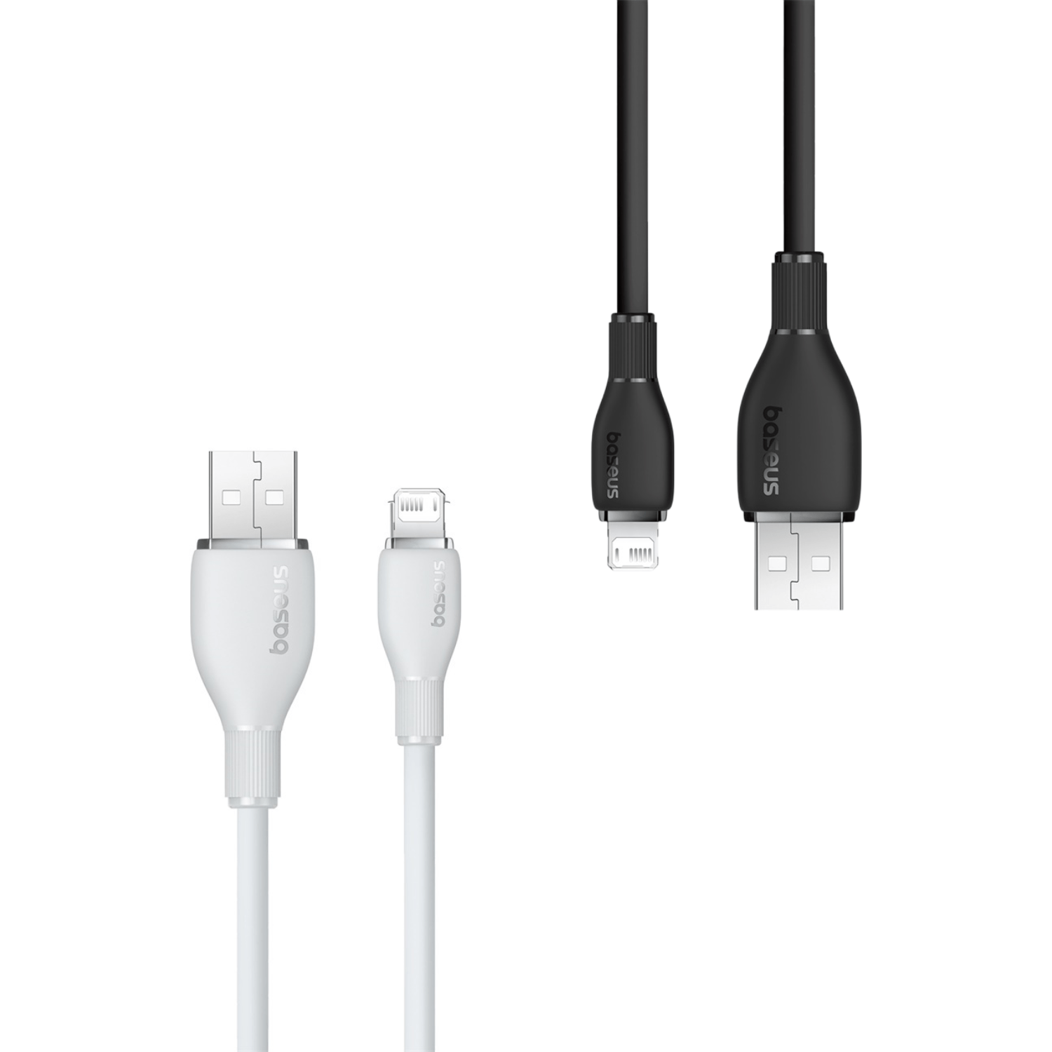 Pack Cables de Carga Baseus USB a Lightning iPhone de 1,2 Metros - Blanco y Negro - Bestmart