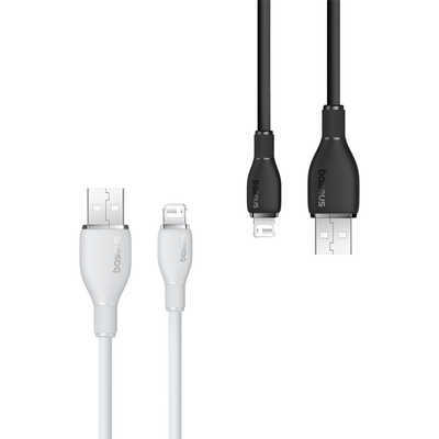 Pack Cables de Carga Baseus USB a Lightning iPhone de 1,2 Metros - Blanco y Negro - Bestmart