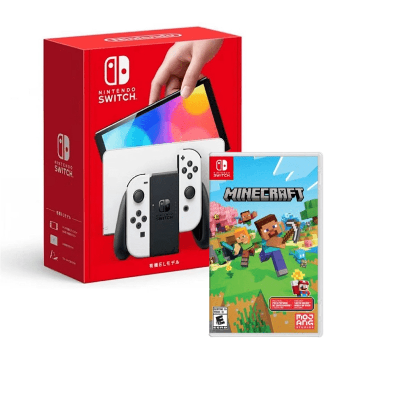 Pack Consola Nintendo Switch Oled Blanca con juego Minecraft - Bestmart