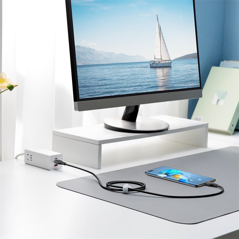 Pack de Cables Baseus USB a Tipo - C 100W - 1,2 Metros - Series Pudding - Blanco Y Negro - Bestmart