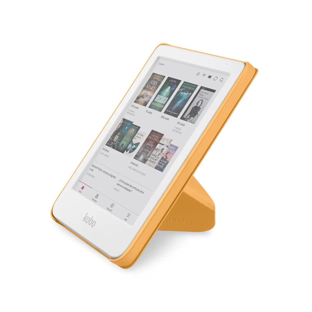Pack ereader Kobo Clara Colour HD Blanco con Funda SleepCover Premium Amarillo - Bestmart