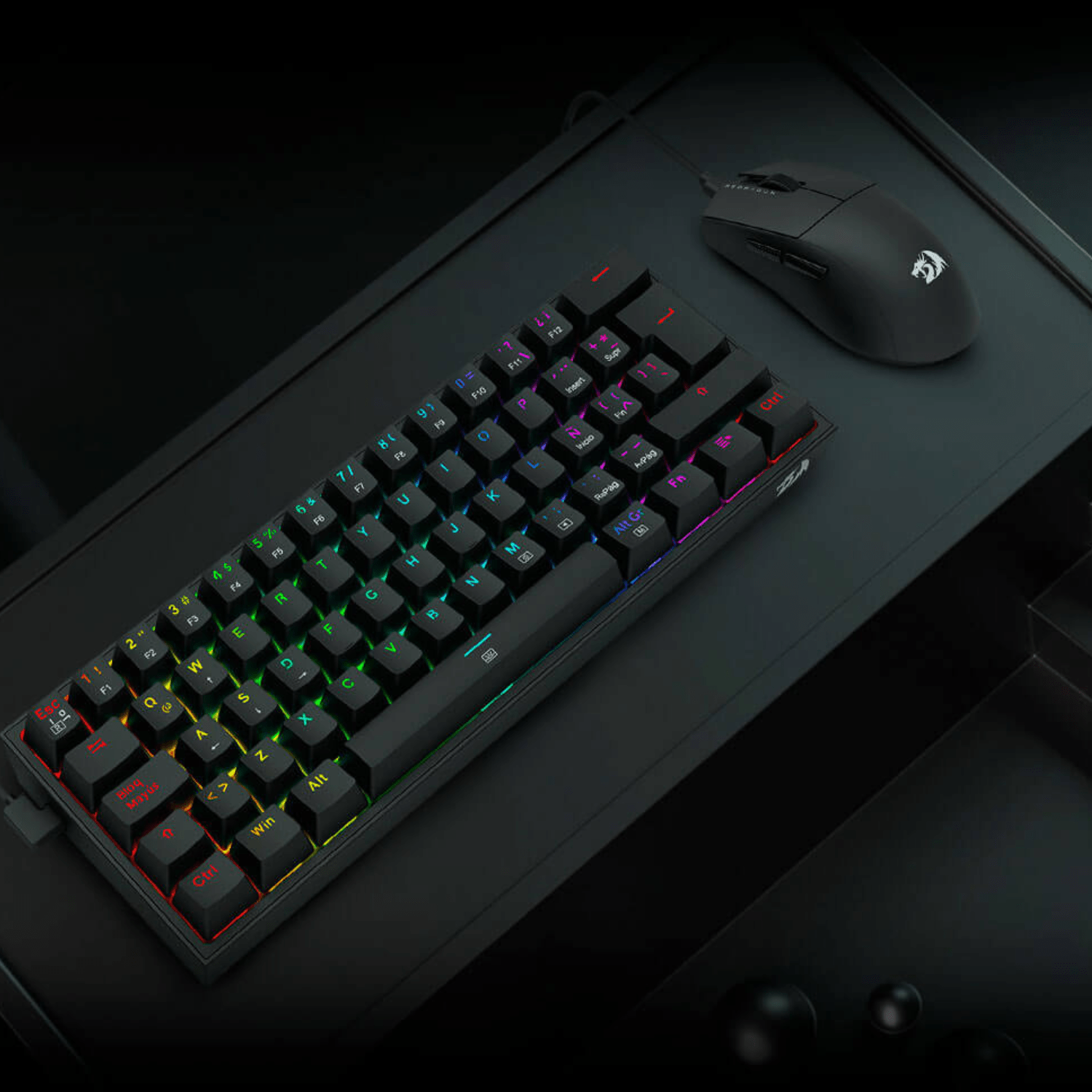 Pack Gamer Redragon S143: Teclado K617 RGB y Mouse King M724 Negro - Bestmart