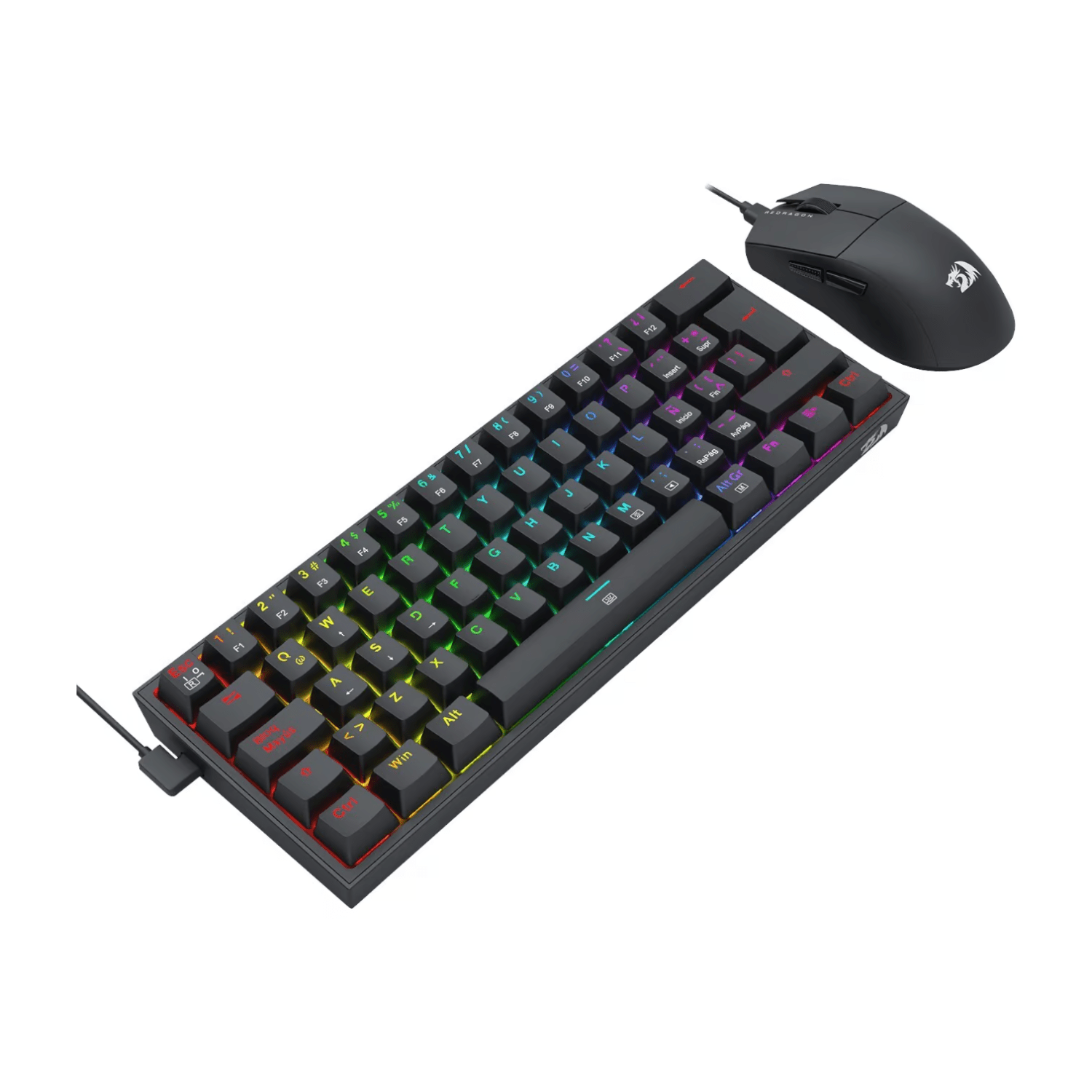 Pack Gamer Redragon S143: Teclado K617 RGB y Mouse King M724 Negro - Bestmart
