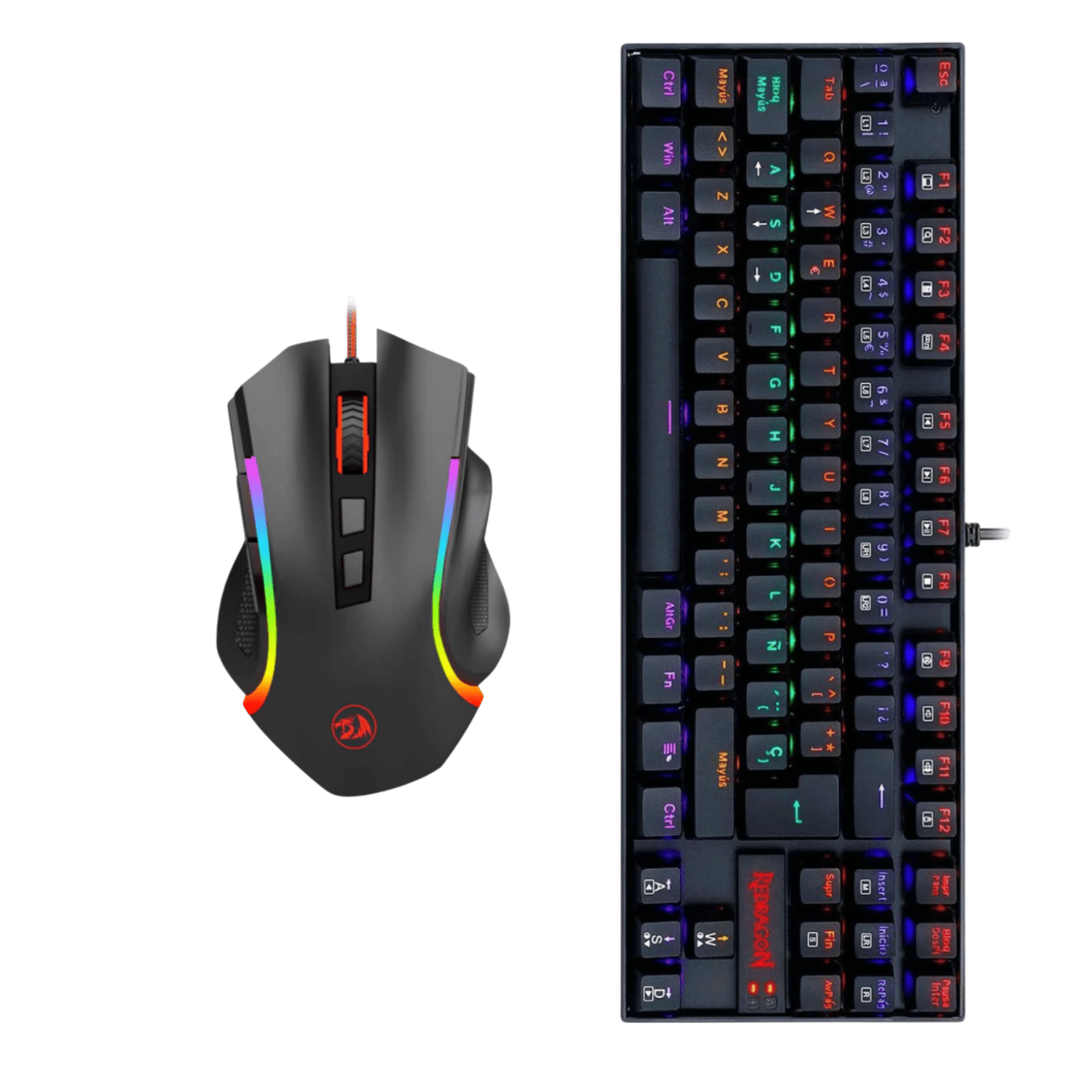 Pack Redragon Teclado Kumara K552 Blue Switch + Mouse Griffin M607 Negro - Bestmart
