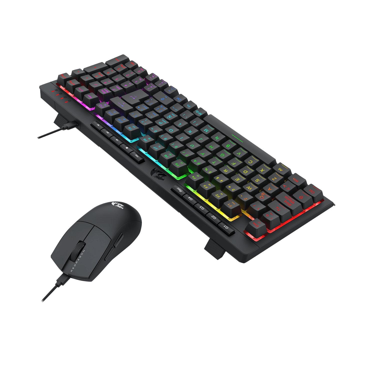 Pack Teclado Audífono Mouse y Mousepad Redragon S147 Negro - Bestmart