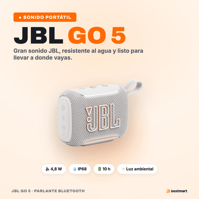 Parlante Bluetooth JBL Go 5 Blanco - Bestmart