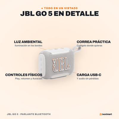 Parlante Bluetooth JBL Go 5 Blanco - Bestmart