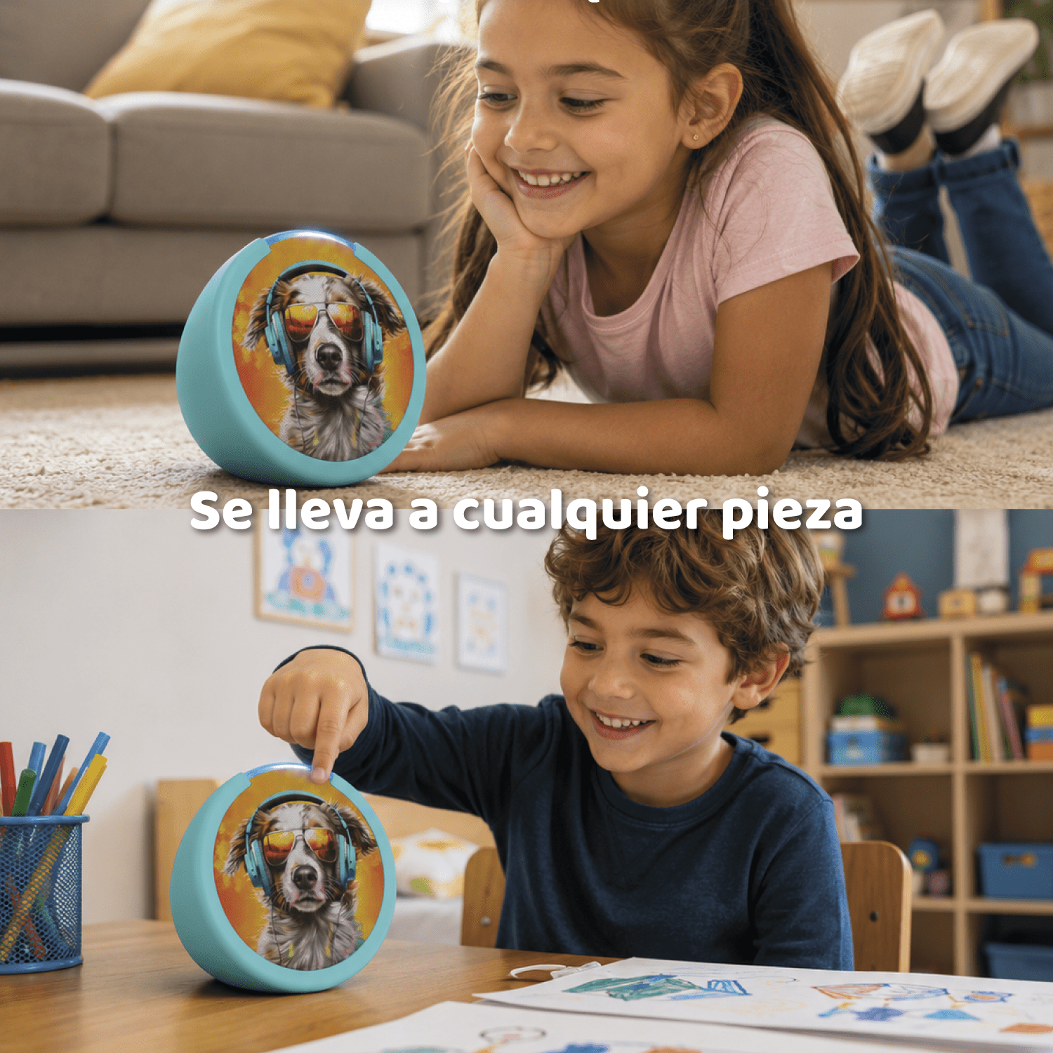 Parlante Inteligente Amazon Echo Pop Kids con Alexa Anthro Pup para Niños - Bestmart
